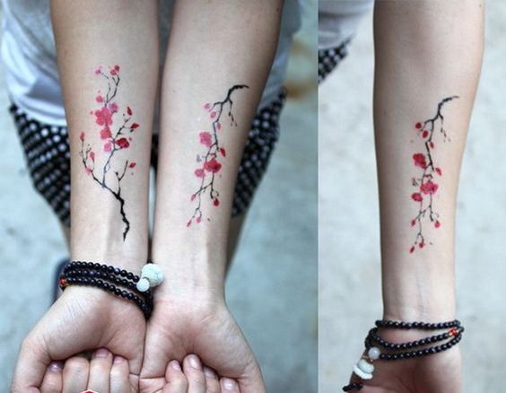 Cherry Blossom Tattoo Men Forearm